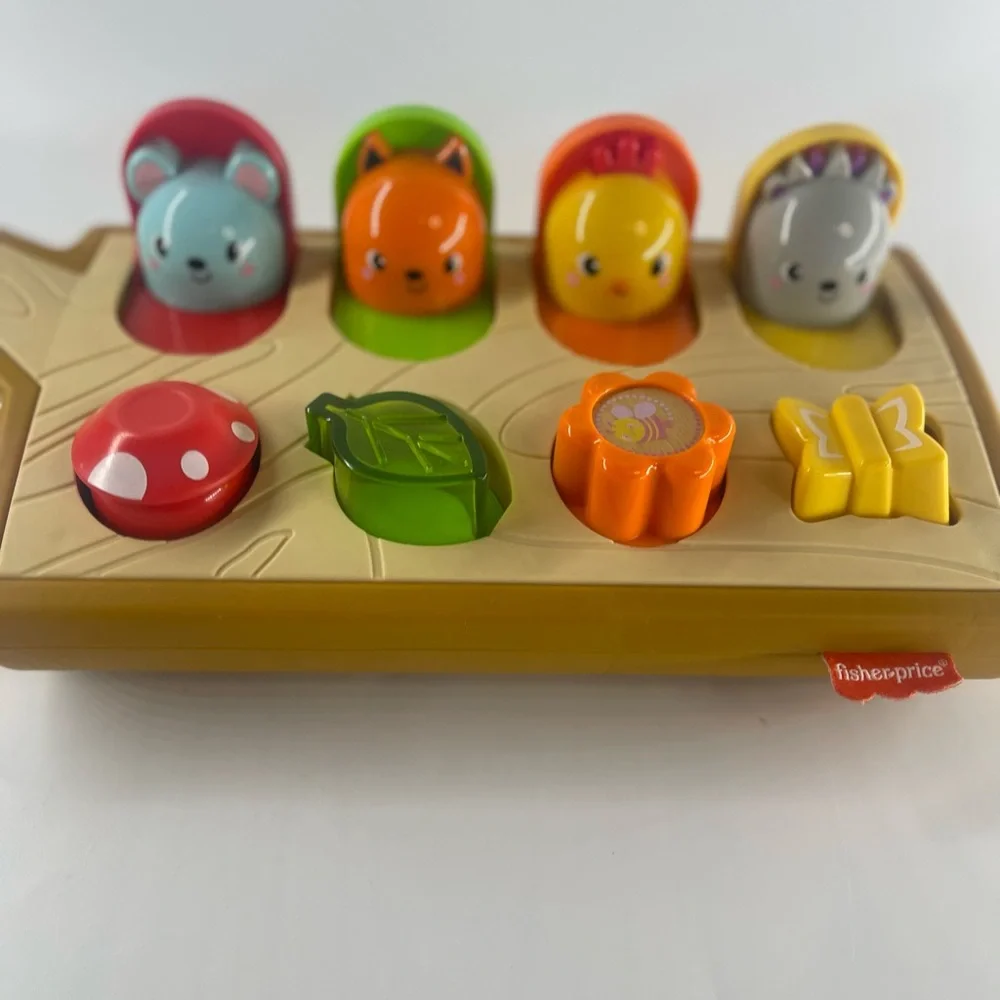 Fisher Price baby toy hide & Peek Pop-up sensory  Activity with Wood Accents